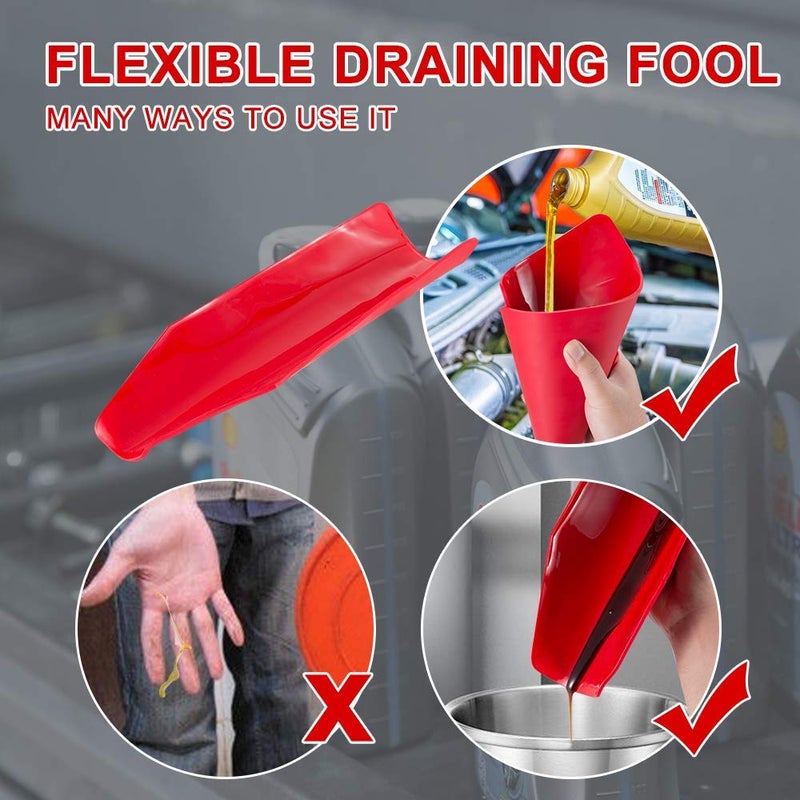 Cyantor Flexible Oil Drain Tool Funnel  Reusable Oil Filter Funnel Spill Free  Portable Flexible Draining Tool Can be Molded Into Different Shape - Image 5
